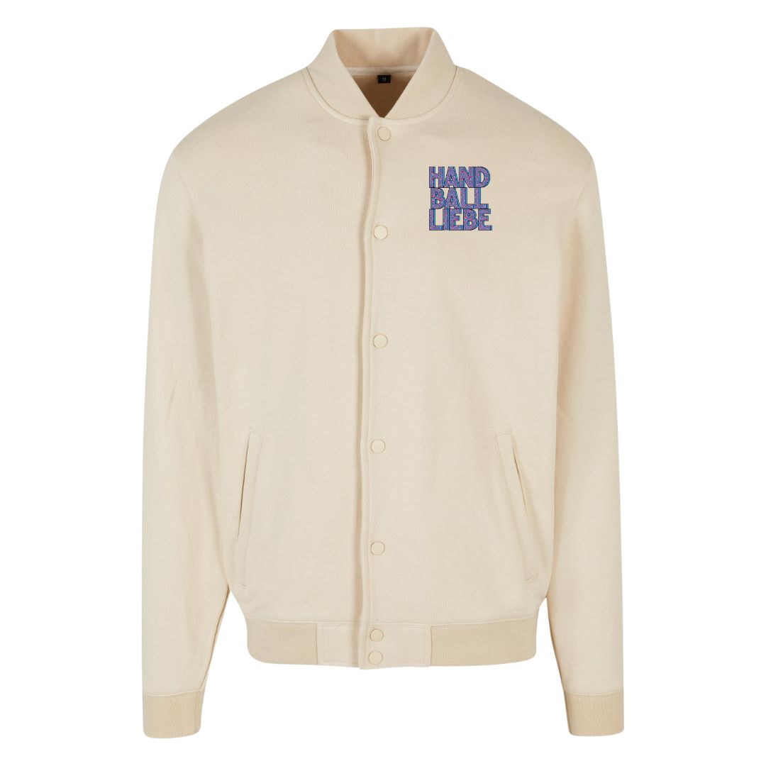 HANDBALLLIEBE 🤡 Freak out Handball 🤾♀️ Tonal College Jacke mit Model front