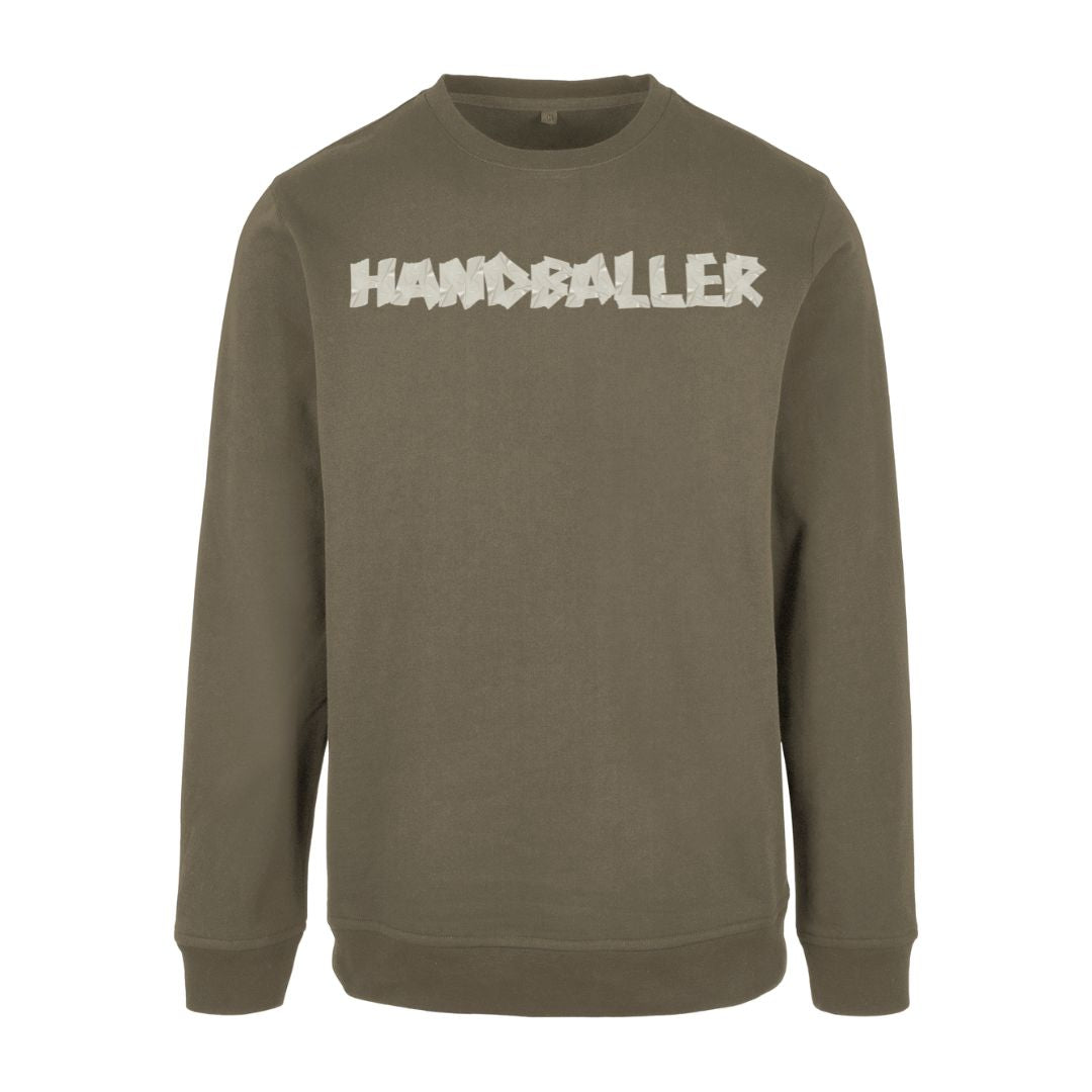 HANDBALLLIEBE 🤾♂️ Handballer Tape Style ❌ Crewneck olive front