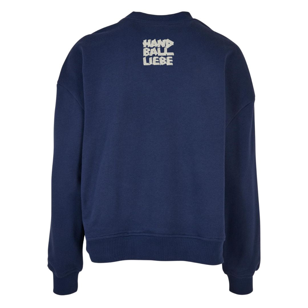 HANDBALLLIEBE ❤️ Handballerin Tape Style 🤾♀️ Ladies Crewneck navy back