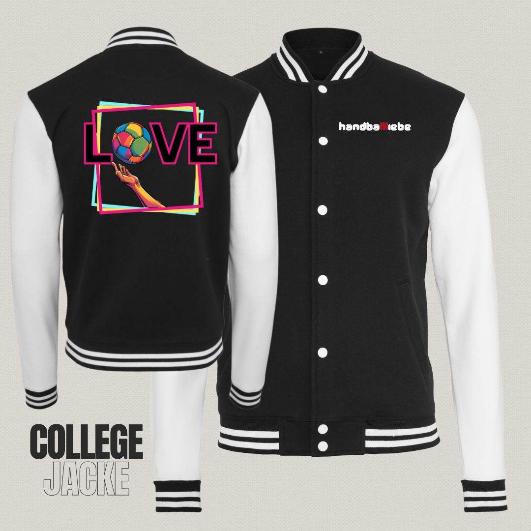 HANDBALLLIEBE ❤️ One Love 🤾♀️ College Jacke beide Seiten