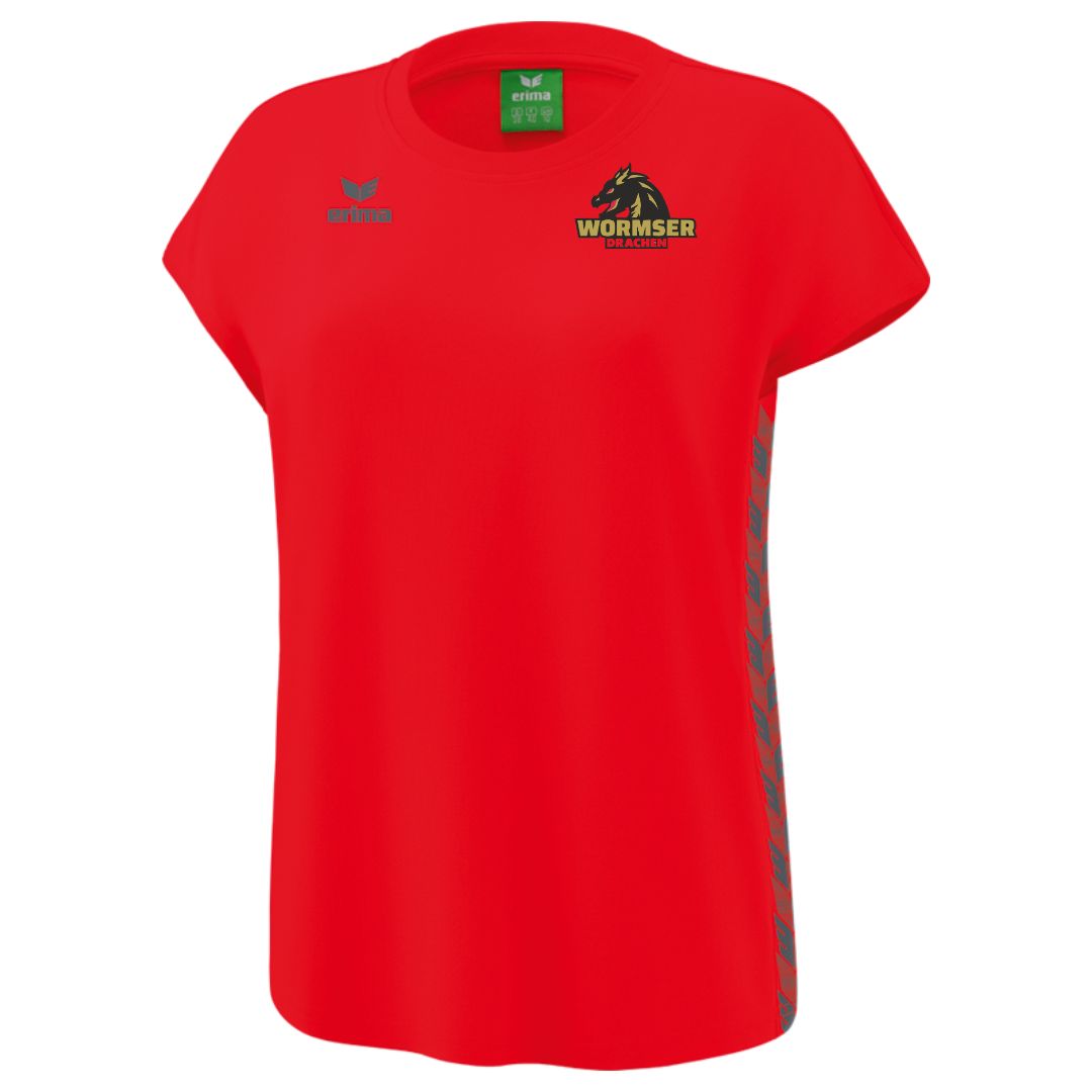 HSG Worms 🐉  ERIMA Frauen Essential Team T-Shirt rot front