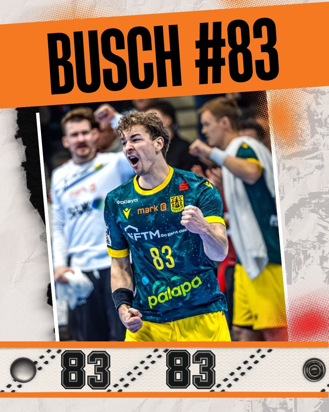 Pierre Busch Armband mit Trikotnummer #83 🤾♂️ GAMECODE in Schnürsenkel Optik