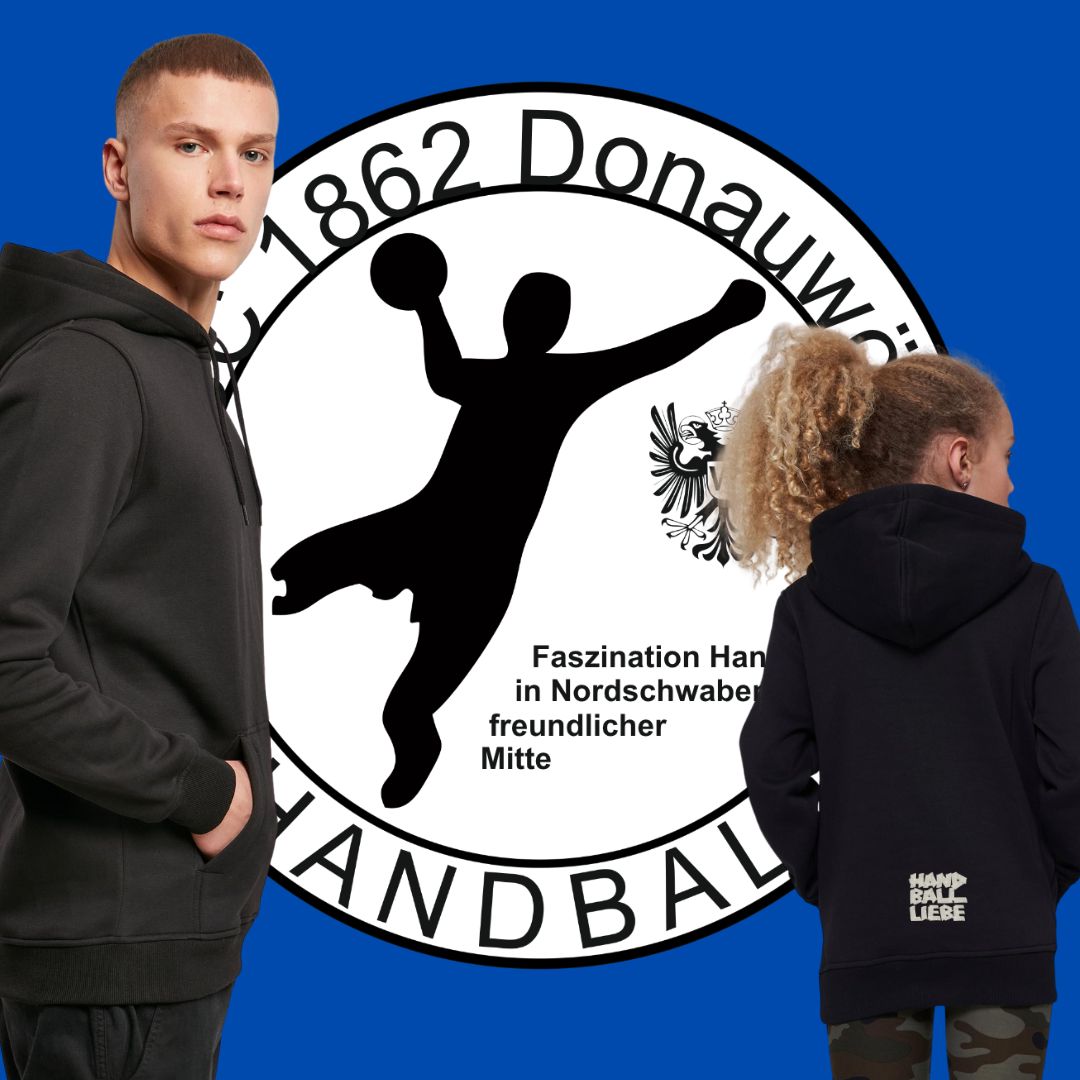 VSC Donauwörth Handball 🤾♂️ Logo 🔵⚪ Baseline Hoodie (Unisex + Kids)