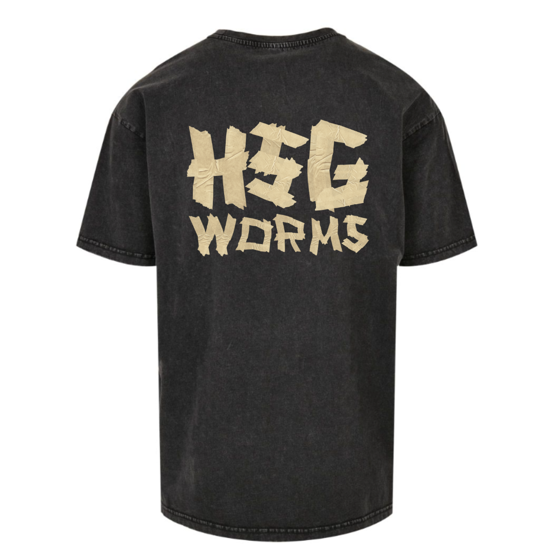 HSG Worms Tape Style "HSG" oversized T-Shirt