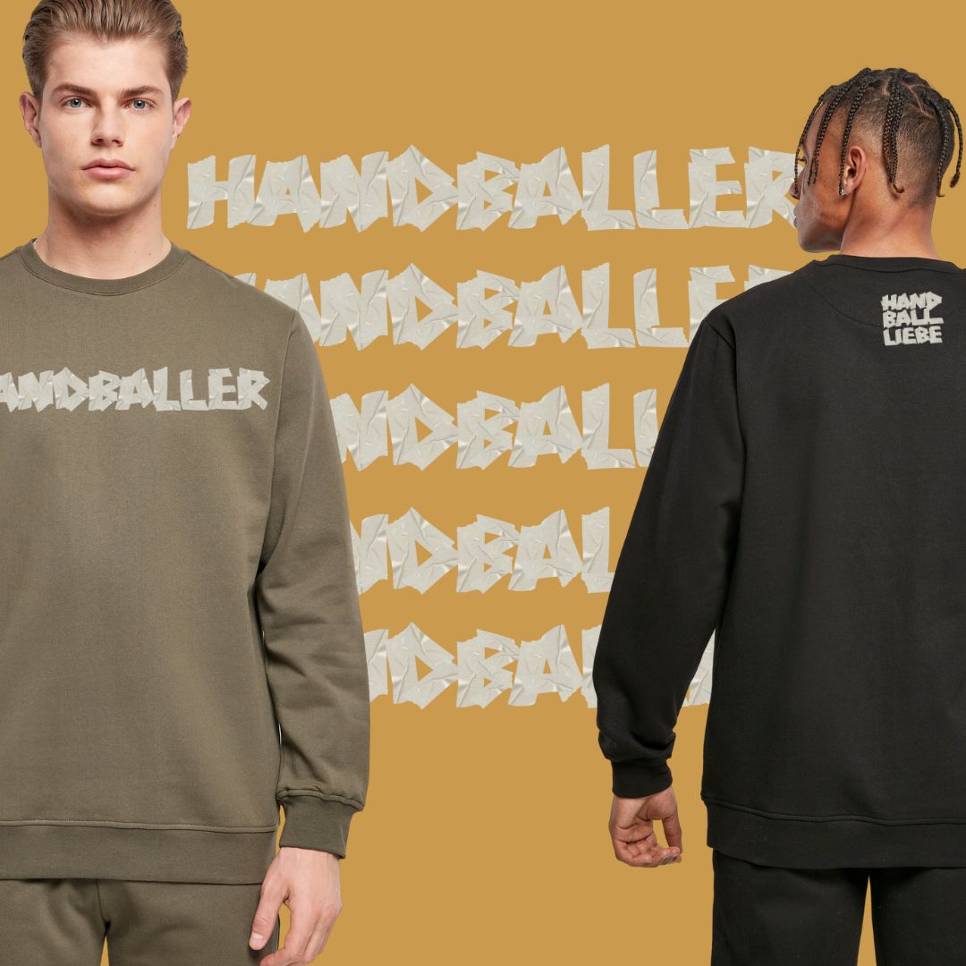 HANDBALLLIEBE 🤾‍♂️ Handballer Tape Style ❌ Crewneck (3 Farben) mit models