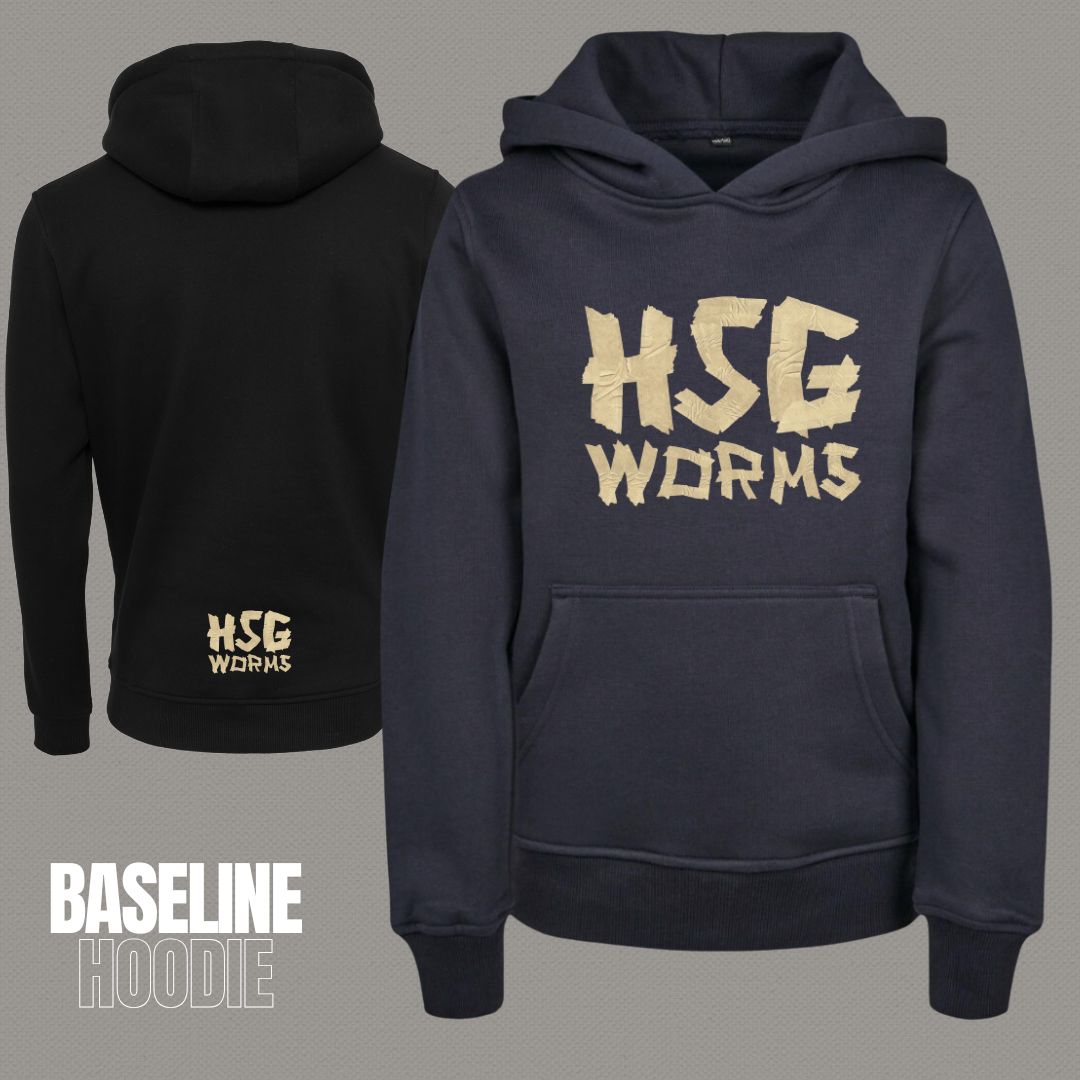 HSG Worms 🐉 Drachen Tape Style 🤾‍♂️ Baseline Hoodie (Unisex + Kids) beide Seiten