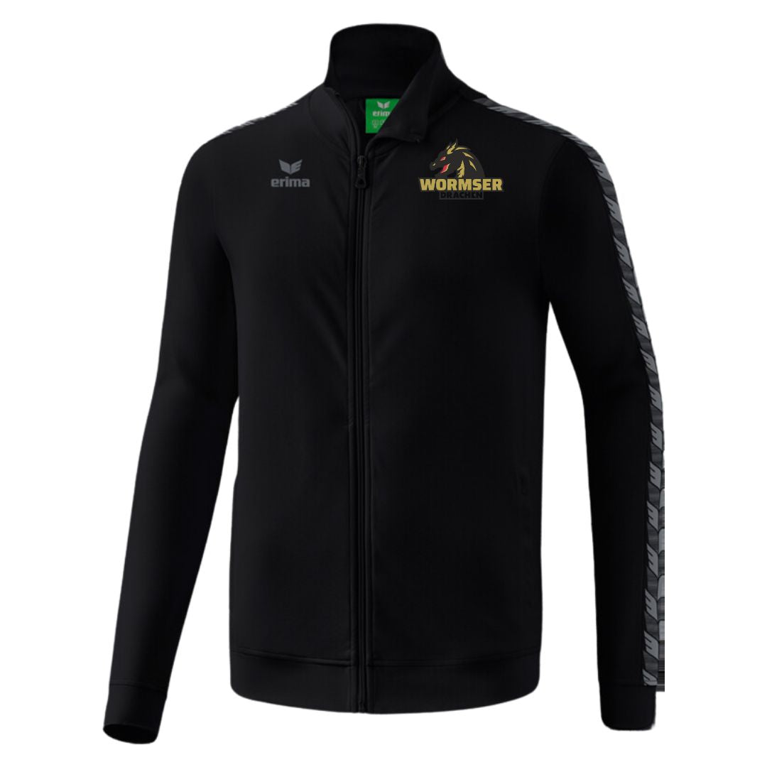 HSG Worms 🐉  ERIMA Essential Team Tracktop Jacke schwarz front