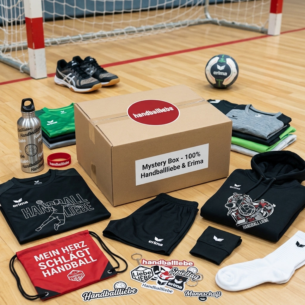 Mystery Box 100% Handballliebe & Erima mit Garantie: doppelter Wert Box-Inhalt zu Verkaufspreis